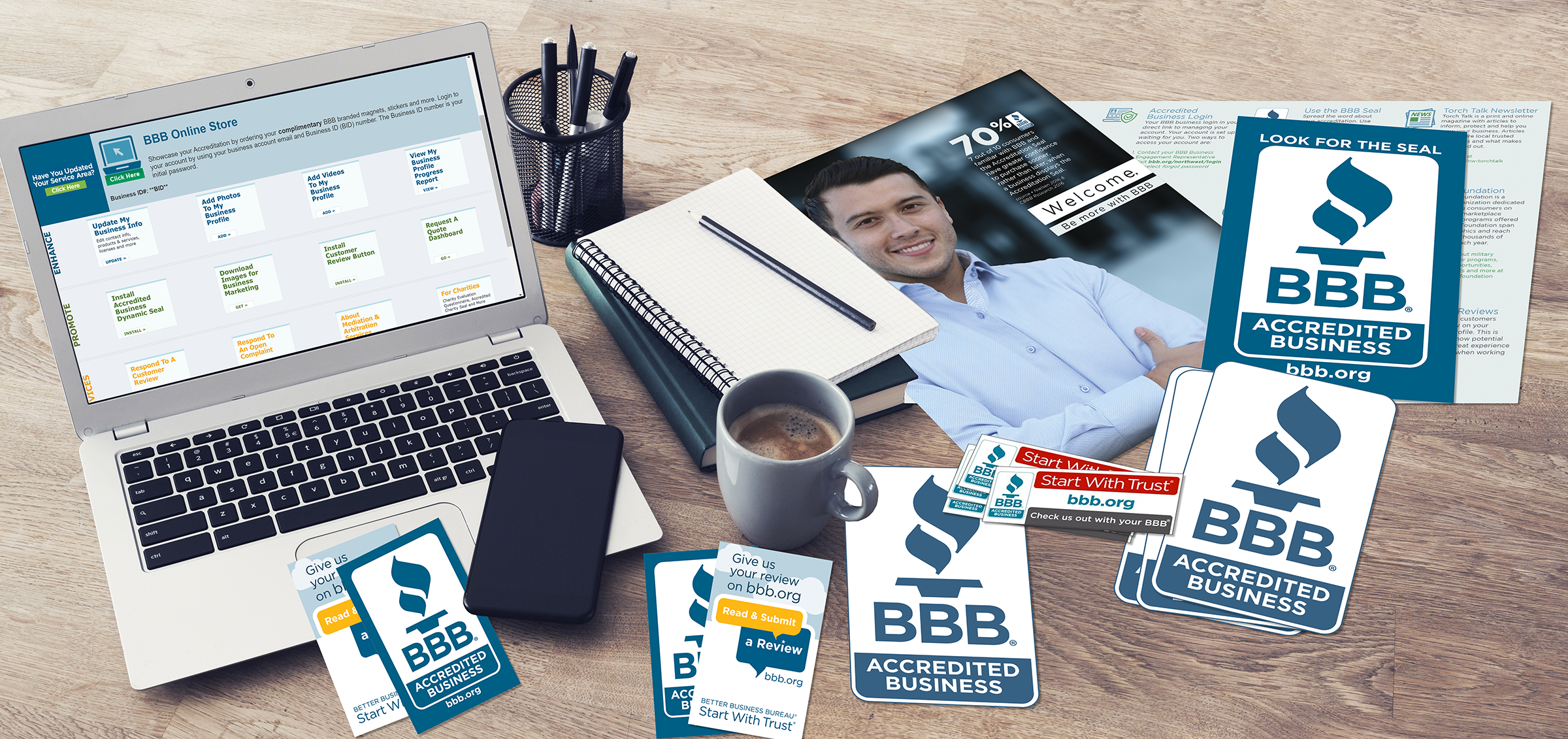 BBB Branded signage for accredited businesses