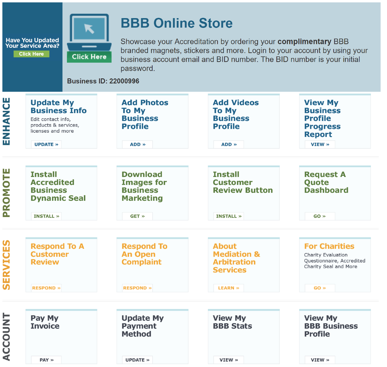 Manage your BBB business listing