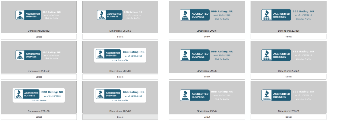 BBB accredited business graphics