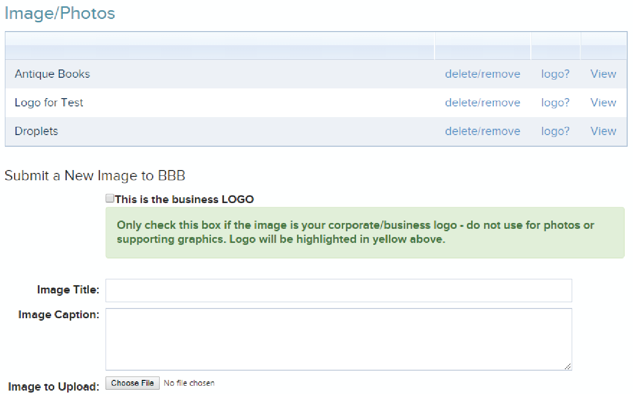 how to upload a logo to bbb website